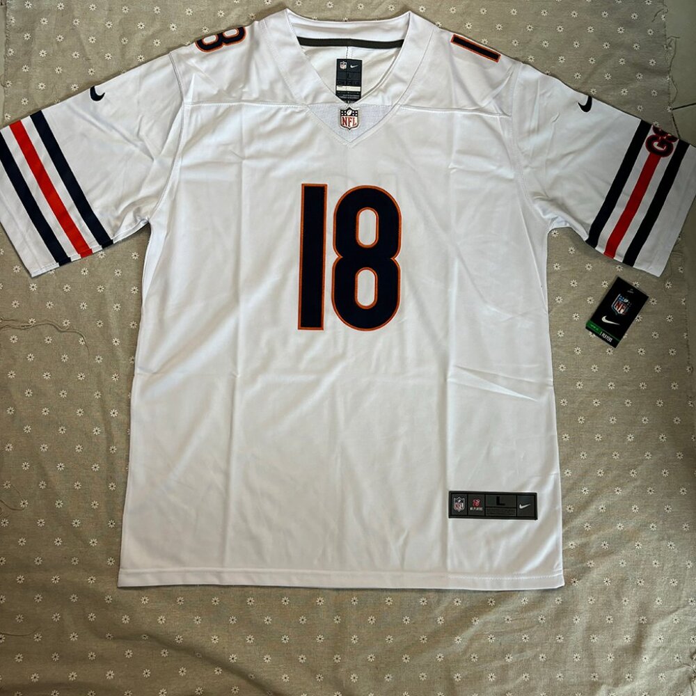 NFL Mens Nike Caleb Williams White Chicago Bears 18#Jersey